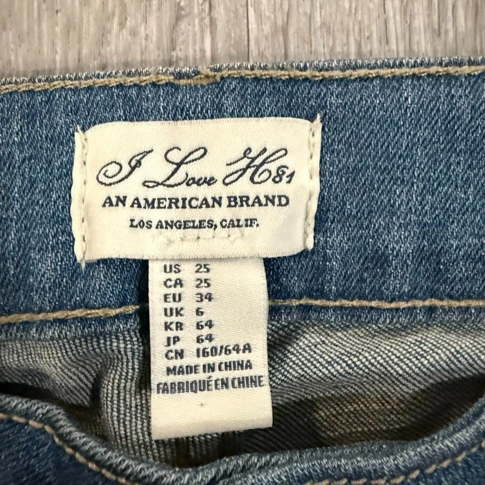 J Love H81 Jeans Womens Size 25 Distressed Skinny Stretch Denim Medium Wash